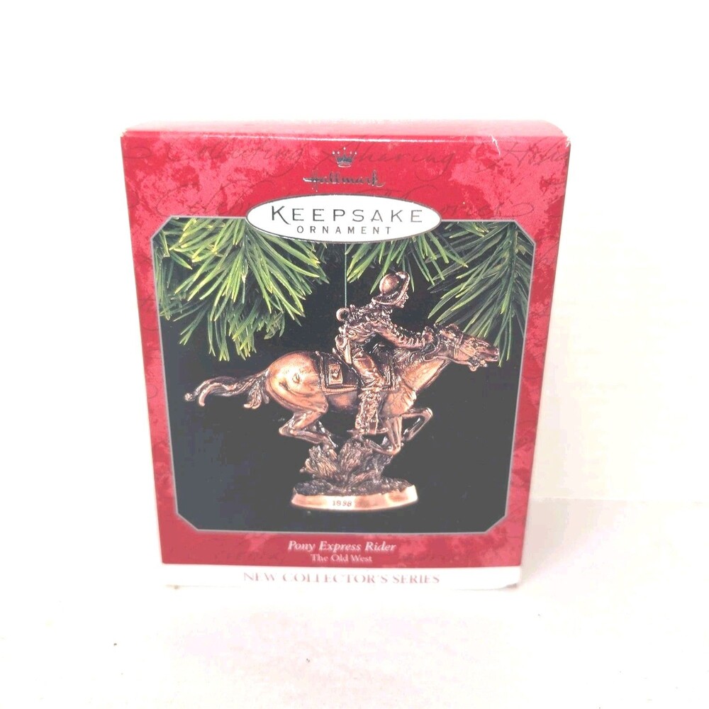 1998 Hallmark Pony Express Rider Keepsake Ornament 1ST In Old West Series